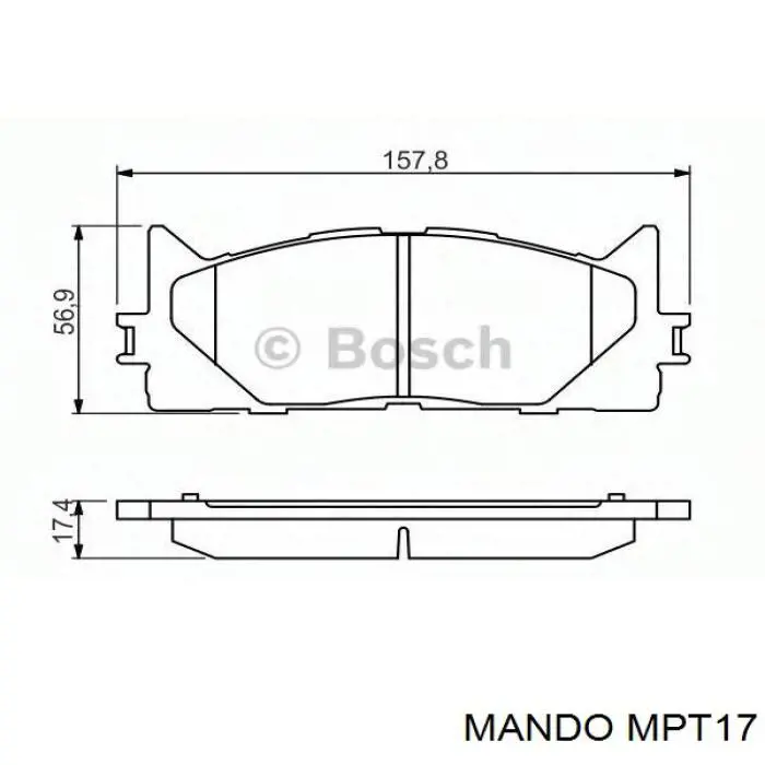 Колодки гальмівні передні, дискові MPT17 Mando