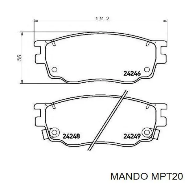 Задні гальмівні колодки Mando MPT20 ціна, від 15.24 USD