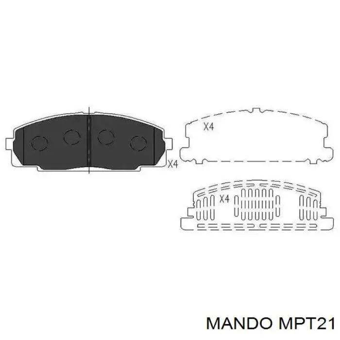 MPT21 Mando Передні гальмівні колодки