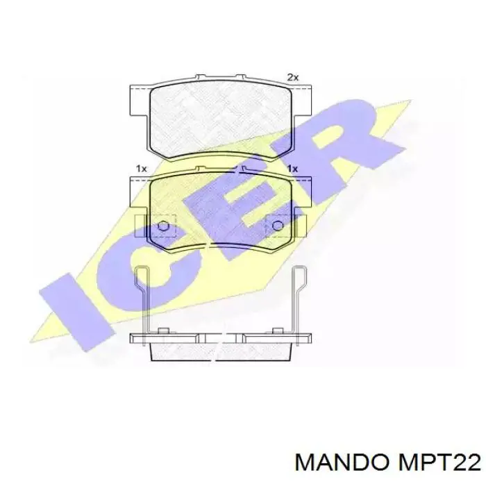 Гальмівні колодки Mando MPT22 ціна, від 15.66 USD