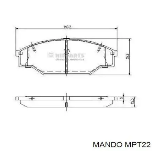 MPT22 Mando Передні гальмівні колодки