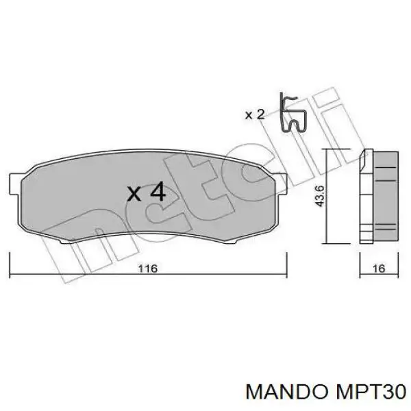 Передні тормозні колодки MPT30 Mando
