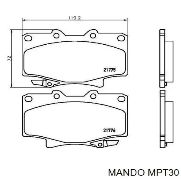 Колодки гальмівні передні, дискові MPT30 Mando