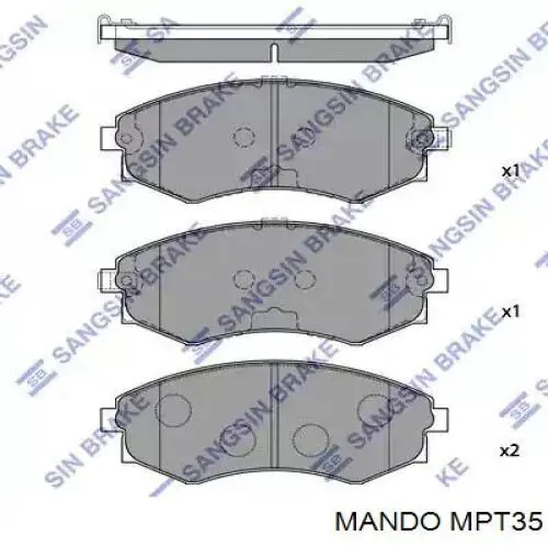 MPT35 Mando Колодки гальмівні задні, дискові