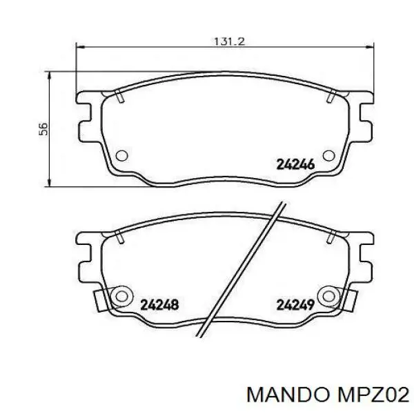 Колодки гальмівні передні, дискові MPZ02 Mando