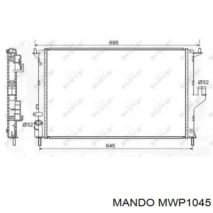 MWP1045 Mando помпа водяна, (насос охолодження)