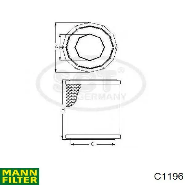 Повітряний фільтр C1196 Mann-Filter