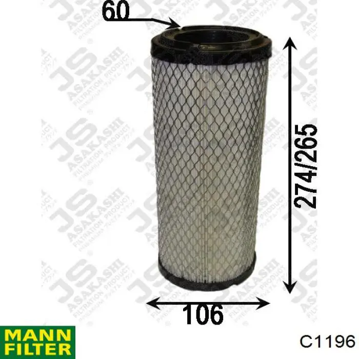 Купити C1196 Mann-Filter Автомобільний фільтр повітря