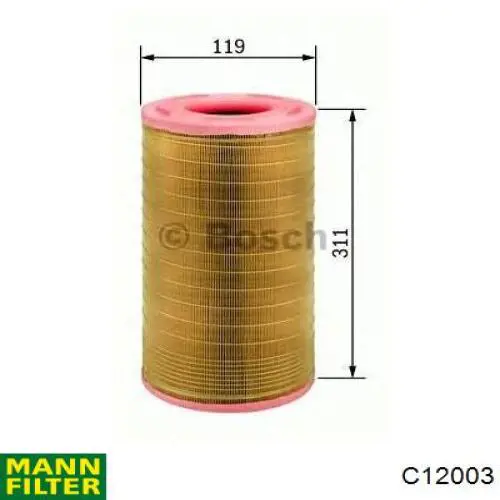 Елемент повітряного фільтра Mann-Filter C12003 ціна, від 21.03 USD