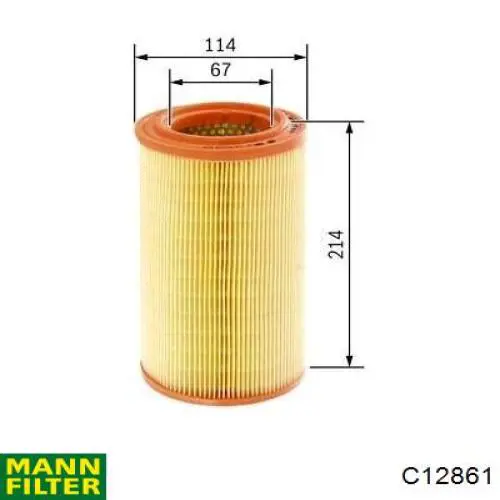 Купити C12861 Mann-Filter Автомобільний фільтр повітря