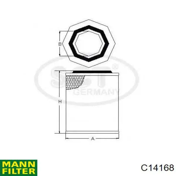 C14168 Mann-Filter фільтр повітряний