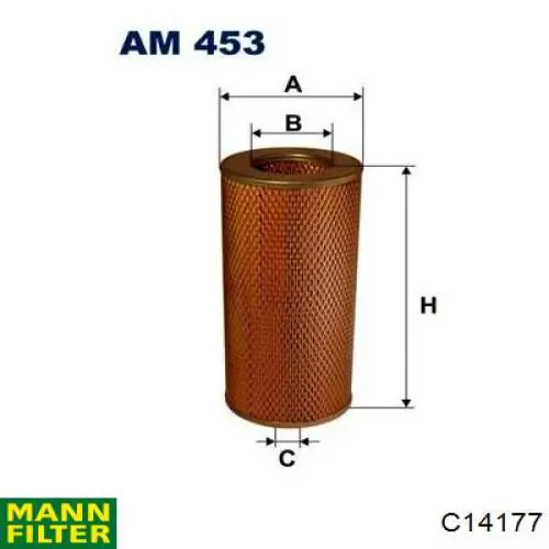 C14177 Mann-Filter Повітряний фільтр двигуна