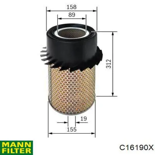 C16190X Mann-Filter фільтр повітряний