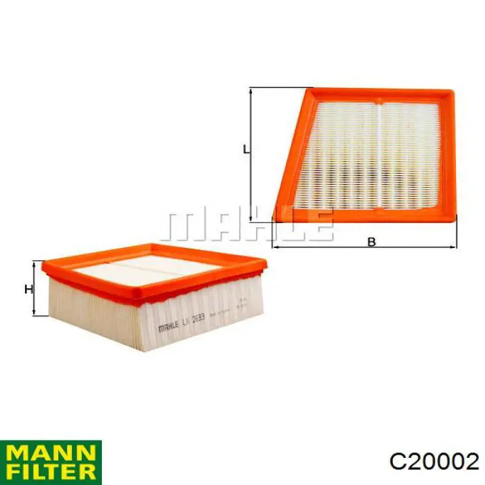 Елемент повітряного фільтра Mann-Filter C20002 ціна, від 6.08 USD
