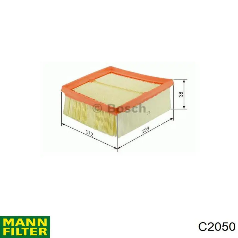 Елемент повітряного фільтра Mann-Filter C2050 ціна, від 13.07 USD