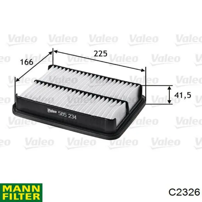 Елемент повітряного фільтра Mann-Filter C2326 ціна, від 4.65 USD