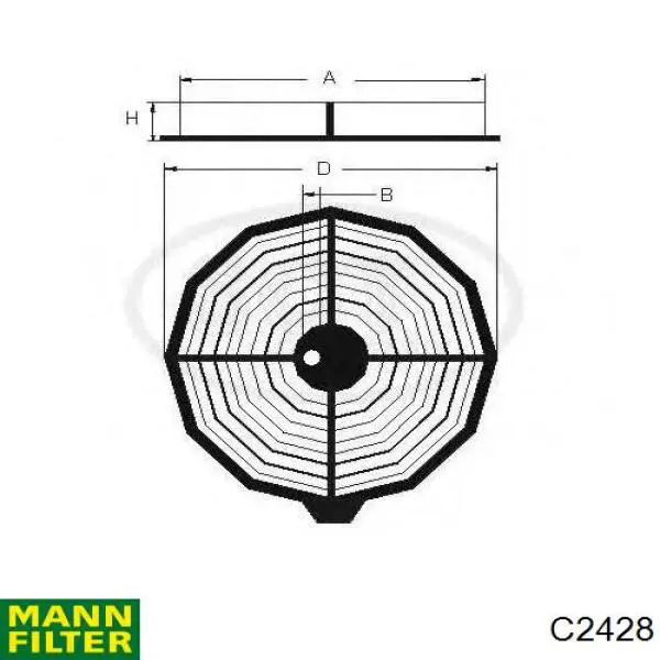 Елемент повітряного фільтра Mann-Filter C2428 ціна, від 6.47 USD