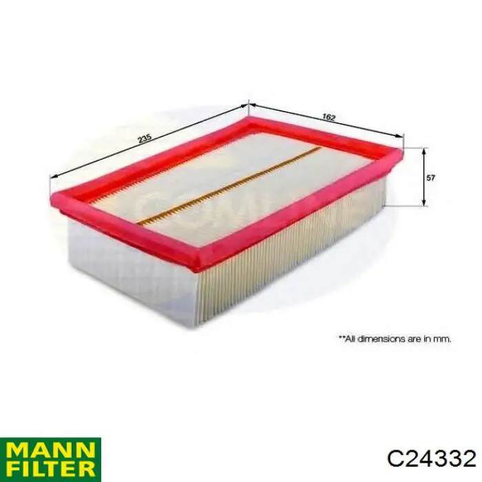 Елемент повітряного фільтра Mann-Filter C24332 ціна, від 7.87 USD
