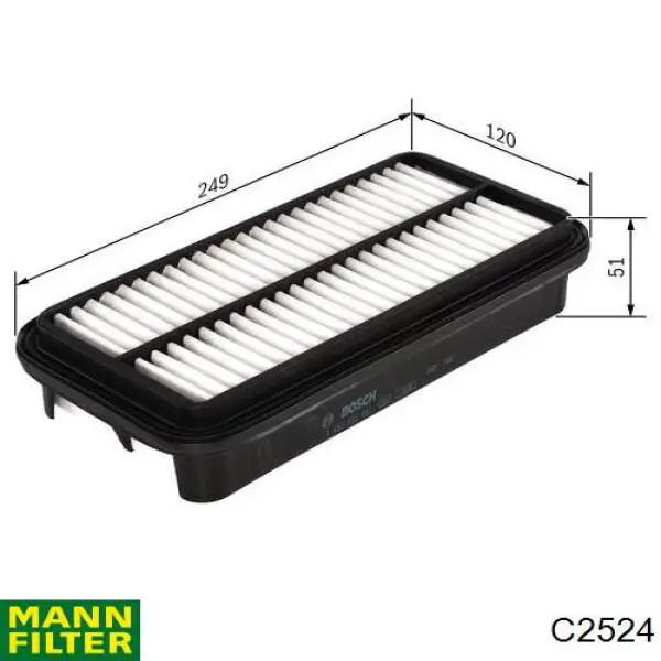 Елемент повітряного фільтра Mann-Filter C2524 ціна, від 8.49 USD