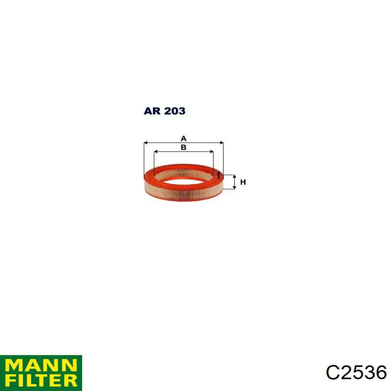 Елемент повітряного фільтра Mann-Filter C2536 ціна, від 3.17 USD