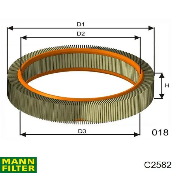 C2582 Mann-Filter фільтр повітряний