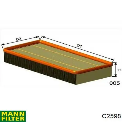 Повітряний фільтр C2598 Mann-Filter