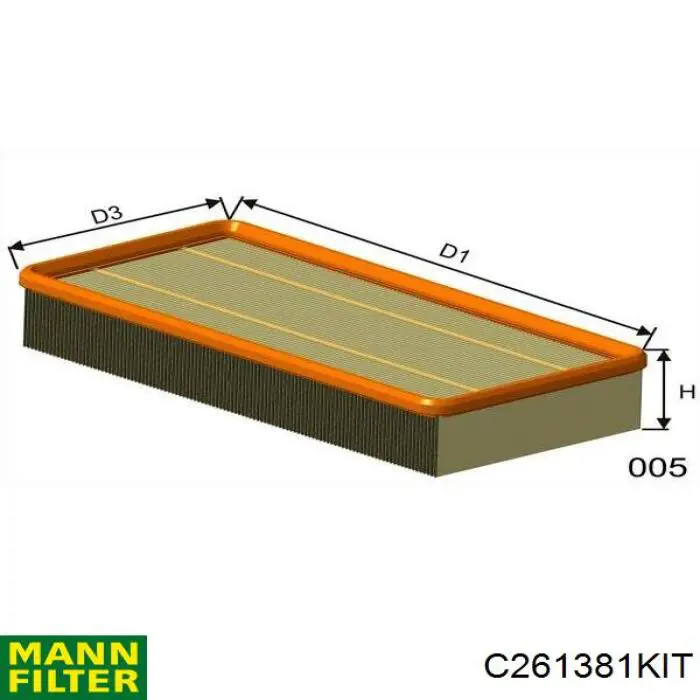 Елемент повітряного фільтра Mann-Filter C261381KIT ціна, від 4.46 USD