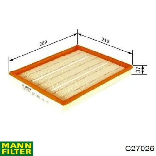 Фільтр повітряний Borsehung B12440