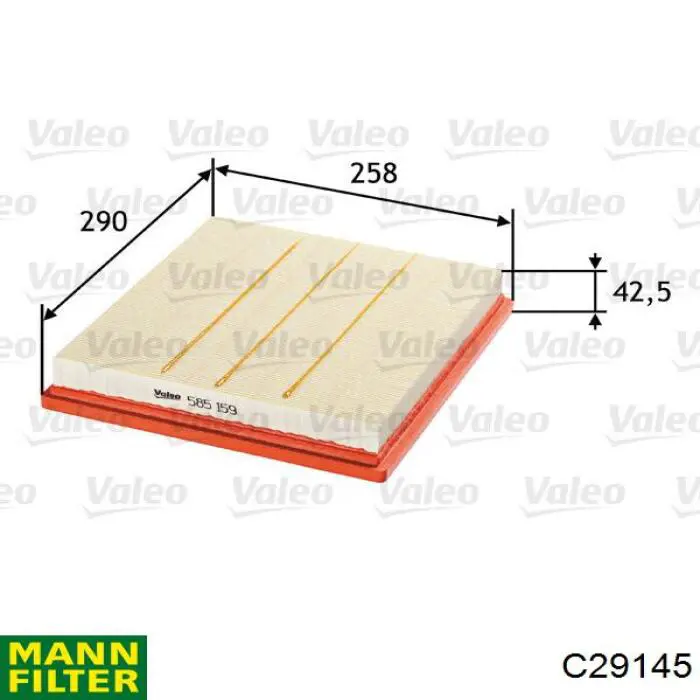 Купити C29145 Mann-Filter Автомобільний фільтр повітря
