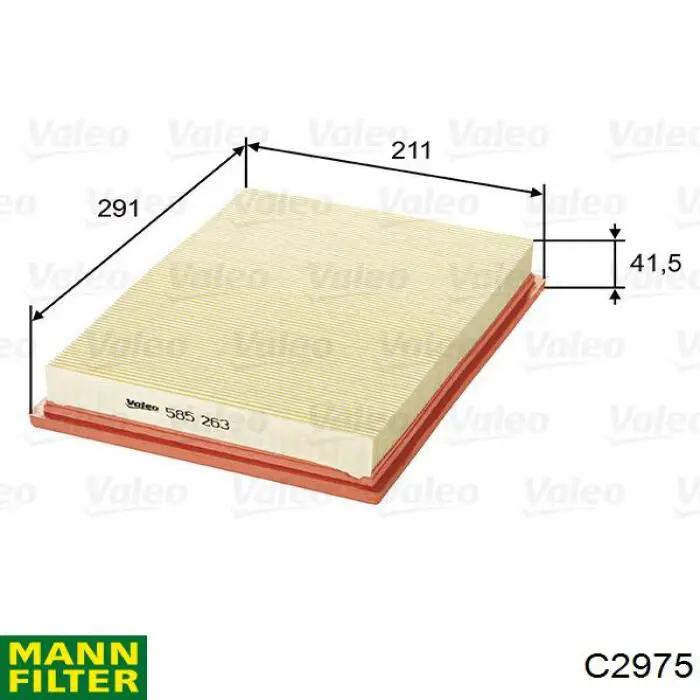 Елемент повітряного фільтра Mann-Filter C2975 ціна, від 10.32 USD