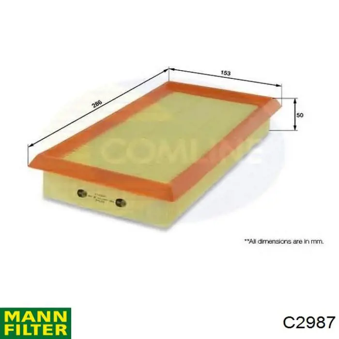 C2987 Mann-Filter фільтр повітряний