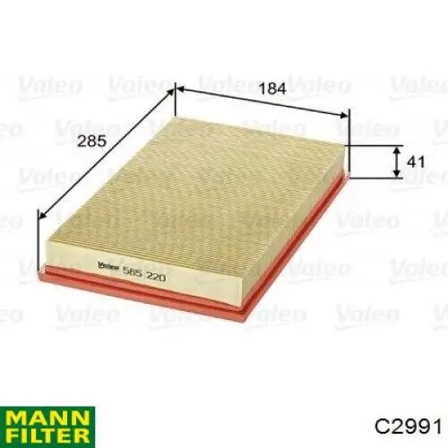 Елемент повітряного фільтра Mann-Filter C2991 ціна, від 3.60 USD