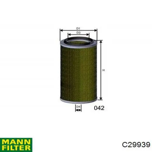 Фільтр повітряний C29939 Mann-Filter