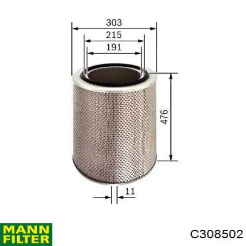 Фільтр повітряний Mfilter A878