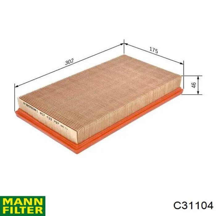 Елемент повітряного фільтра Mann-Filter C31104 ціна, від 11.00 USD