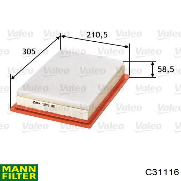 Фільтр повітряний Mann-Filter C31116