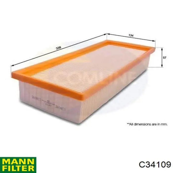 C34109 Mann-Filter Повітряний фільтр двигуна