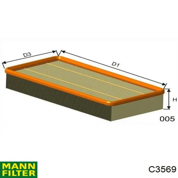 Купити C3569 Mann-Filter Автомобільний фільтр повітря