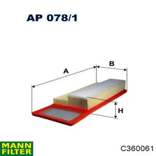 Купити C360061 Mann-Filter Автомобільний фільтр повітря