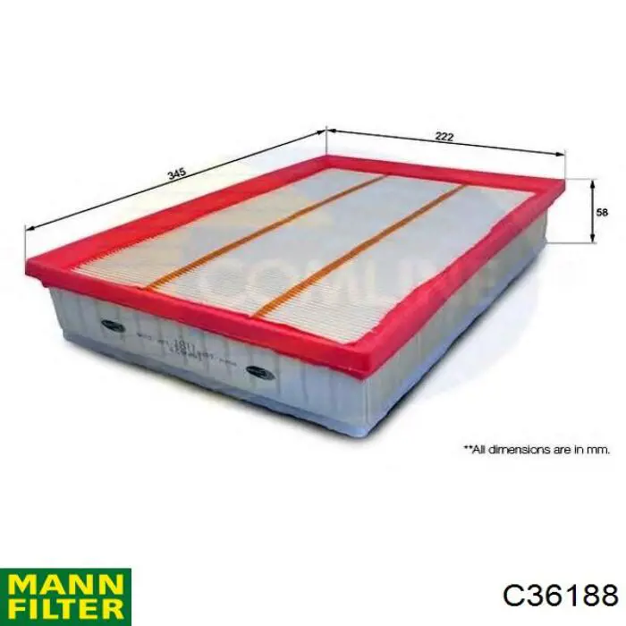 Купити C36188 Mann-Filter Автомобільний фільтр повітря