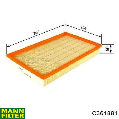 Елемент повітряного фільтра Mann-Filter C361881 ціна, від 22.82 USD