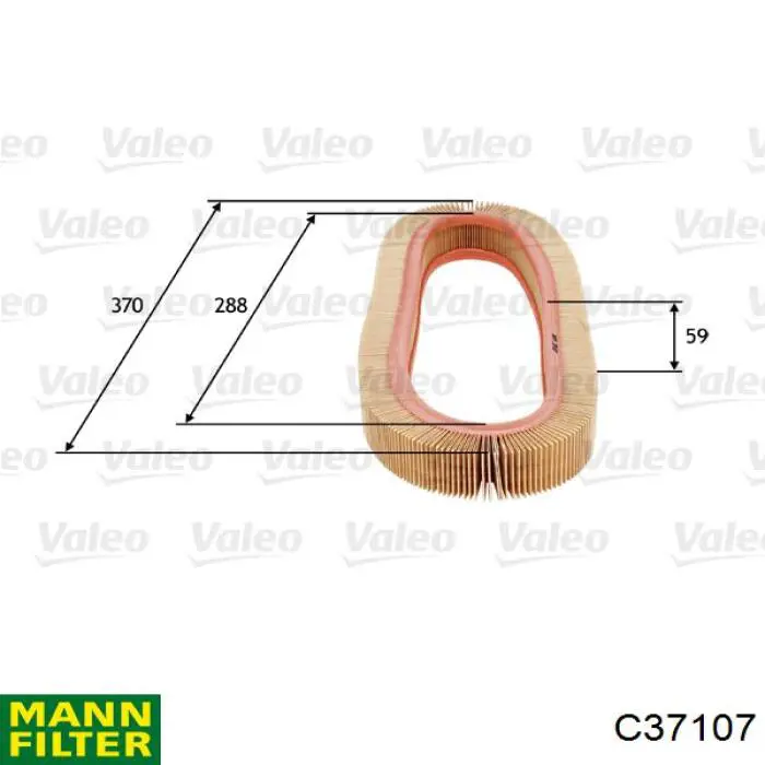 Елемент повітряного фільтра Mann-Filter C37107 ціна, від 8.23 USD