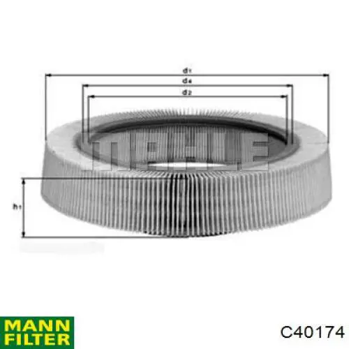 Елемент повітряного фільтра Mann-Filter C40174 ціна, від 26.12 USD