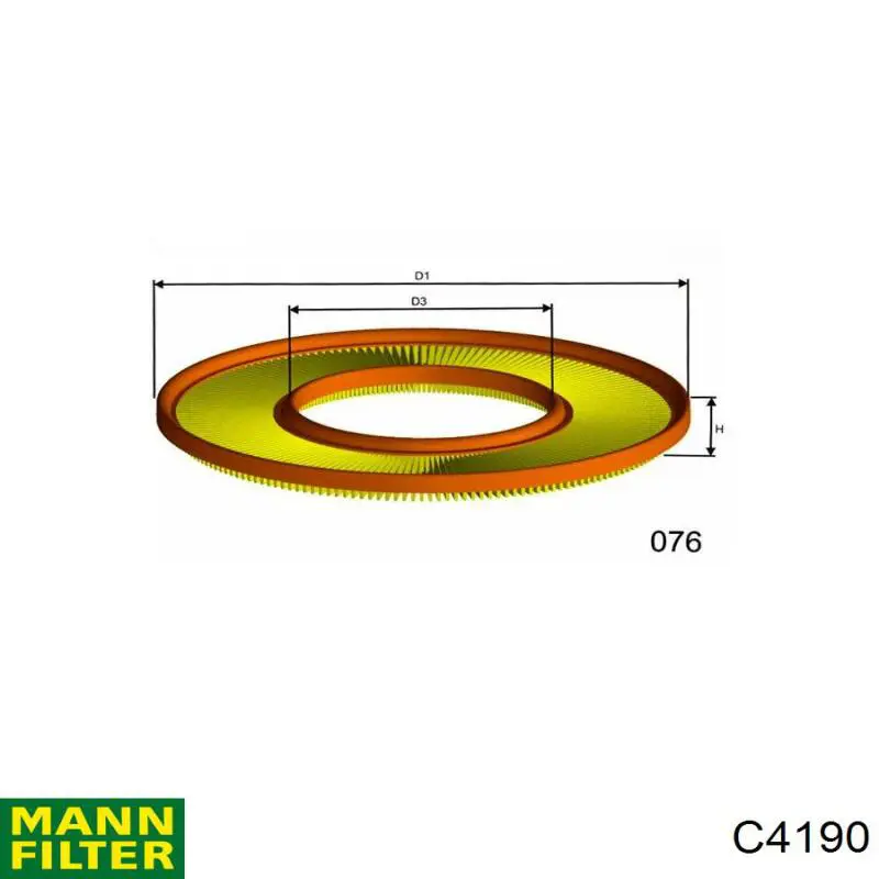 Елемент повітряного фільтра Mann-Filter C4190 ціна, від 8.21 USD