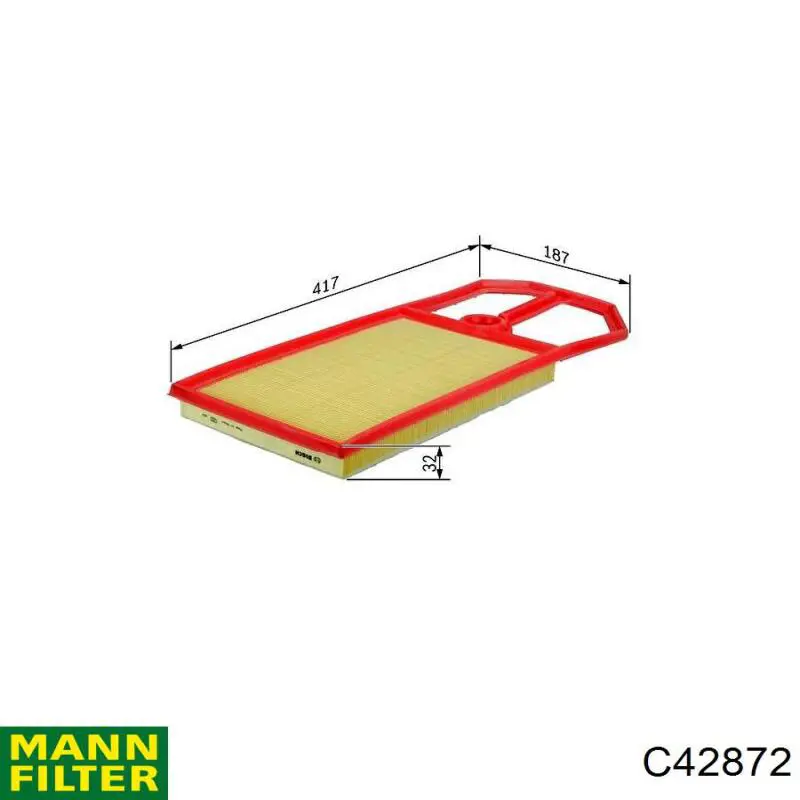 Елемент повітряного фільтра Mann-Filter C42872 ціна, від 11.24 USD