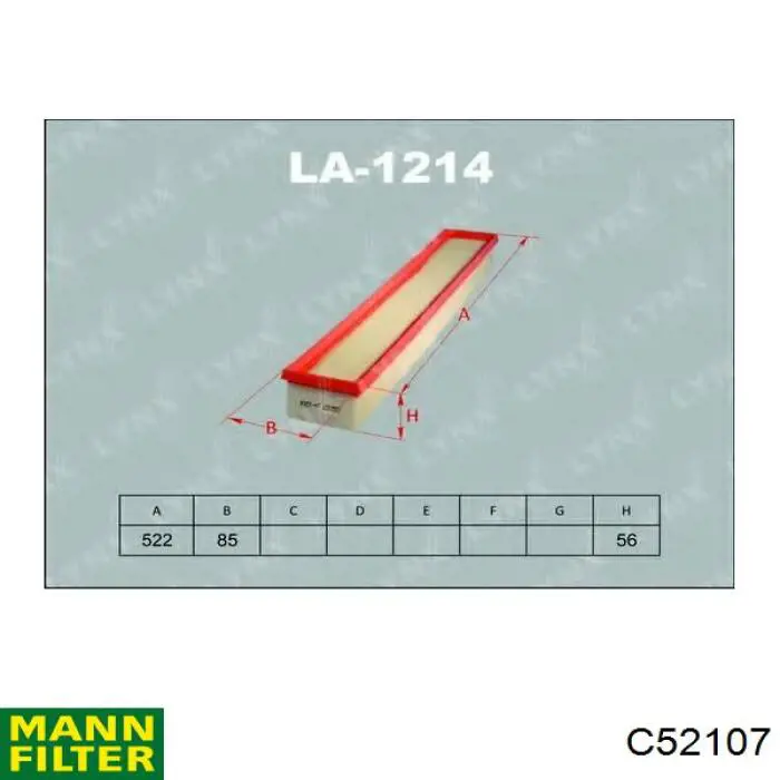 Елемент повітряного фільтра Mann-Filter C52107 ціна, від 13.55 USD