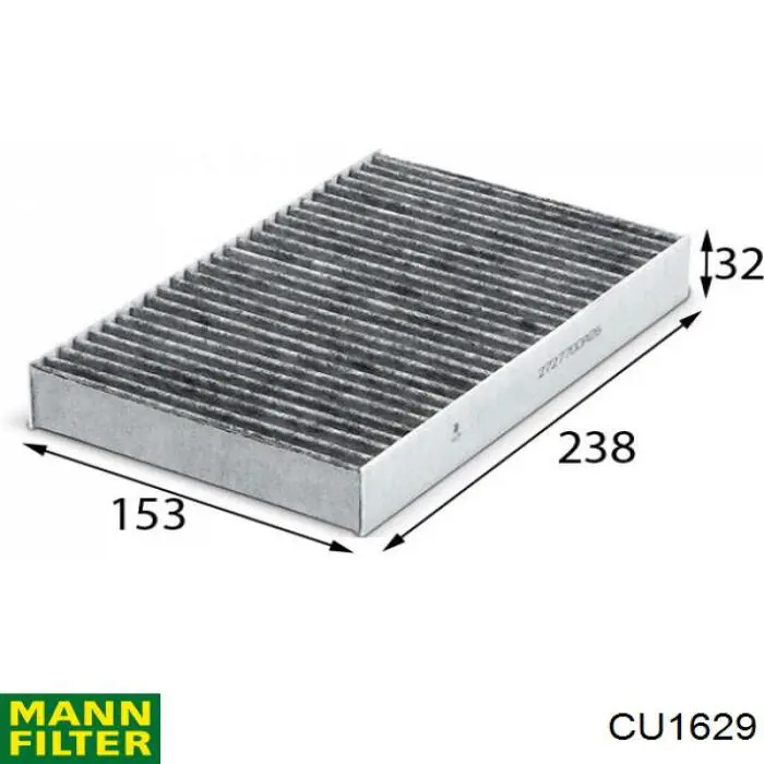 Купити CU1629 Mann-Filter Фільтр салону вугільний