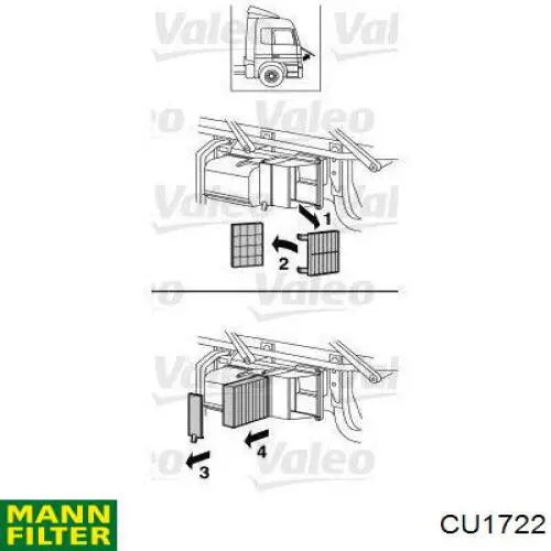 Фільтр повітряний обігрівача Mann-Filter CU1722 ціна, від 6.96 USD