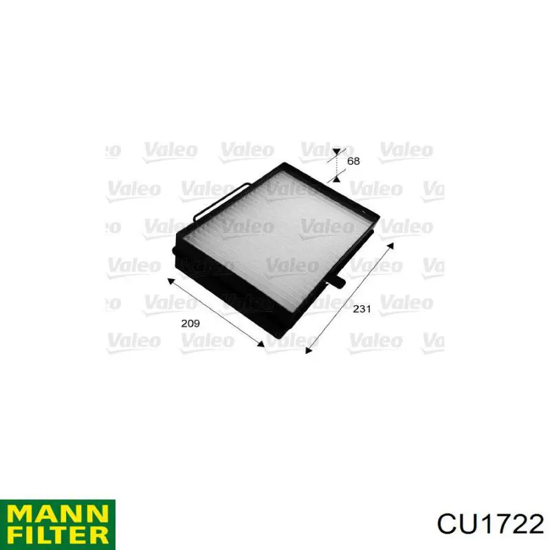CU1722 Mann-Filter Внутрішньосалонний фільтр