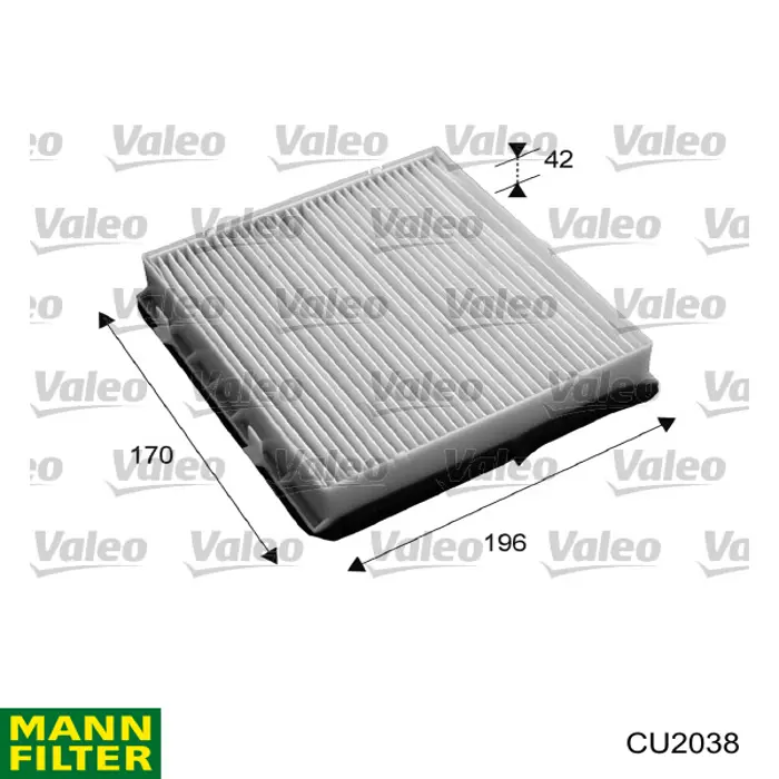 Фільтр повітряний обігрівача Mann-Filter CU2038 ціна, від 13.83 USD